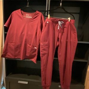Figs Burgundy XL Casma and XL Zamora Joggers